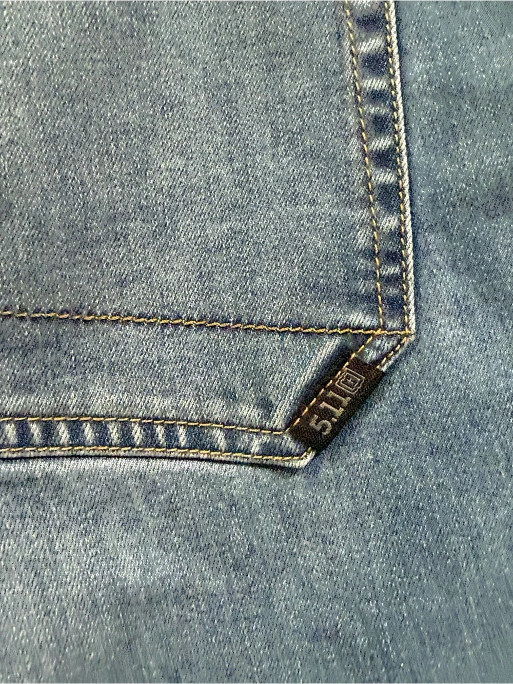 5.11 Tactical Jeans Mens 36 Defender Flex Regular‎ Blue Denim Hemmed Inseam
